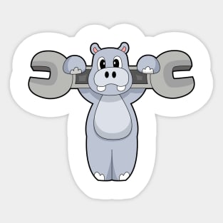 Hippo Mechanic Wrench Sticker